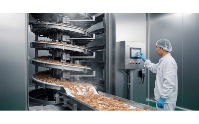 High-Capacity Spiral Freezer for Shrimp Processing High-Capacity Spiral Freezer for Shrimp Processing